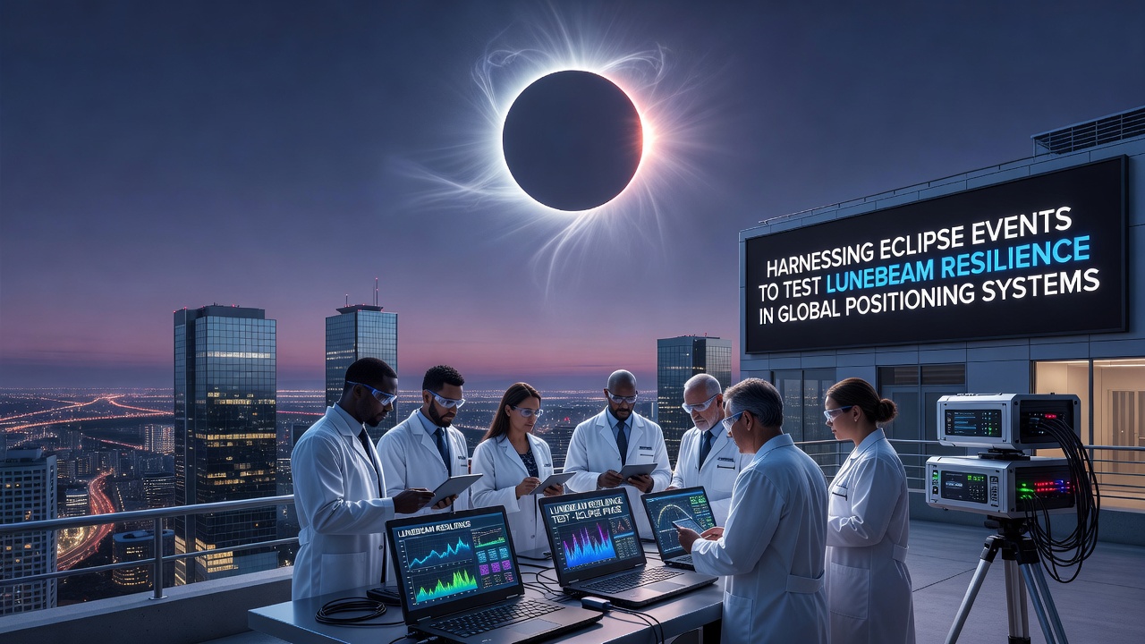 Harnessing Eclipse Events to Test Lunebeam Resilience in Global Positioning Systems